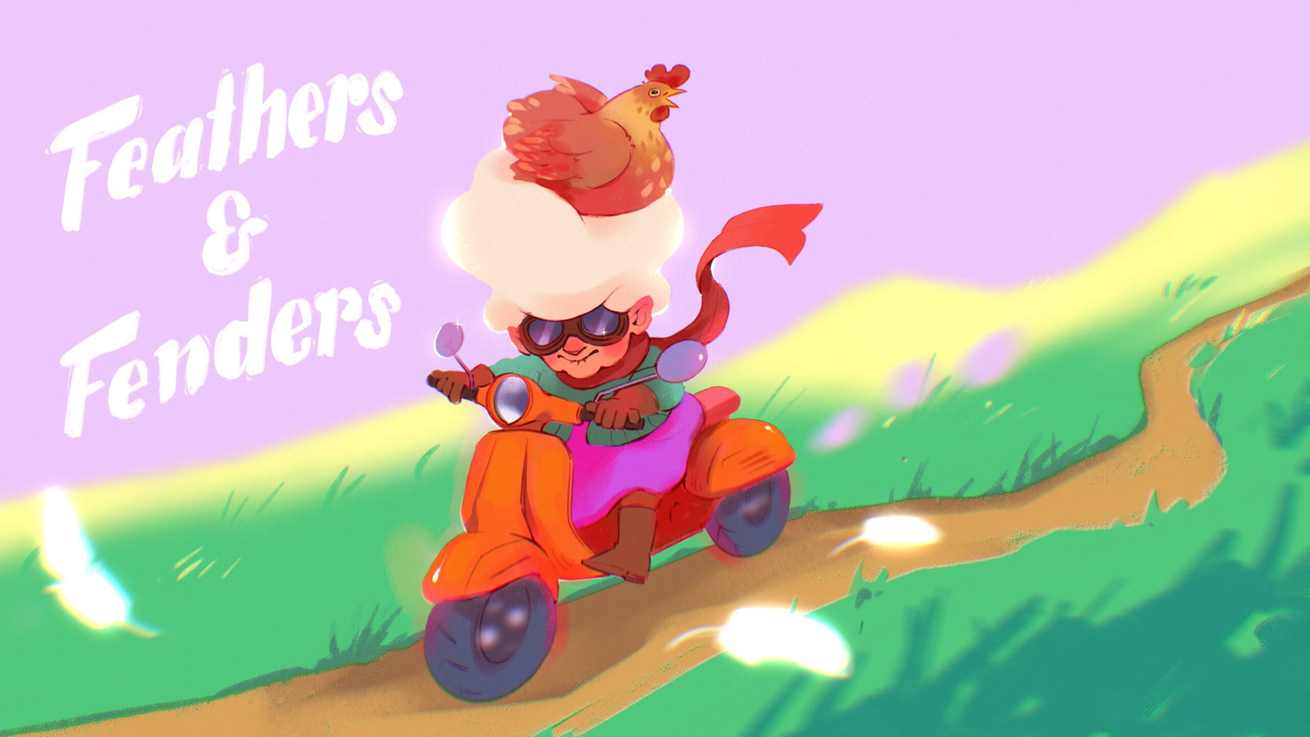 Feathers & Fenders – Meine Oma fährt im Hühnerstall Motorrad - Pixel Art Game